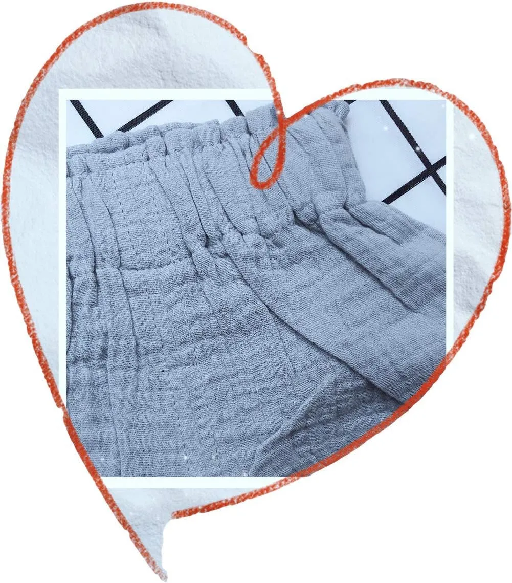 LOOLY Unisex Baby Girls Boys 3 Pack Cotton Linen Blend Bloomer Shorts