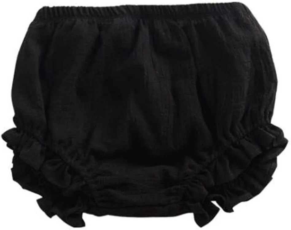 LOOLY Unisex Baby Girls Boys 3 Pack Cotton Linen Blend Bloomer Shorts