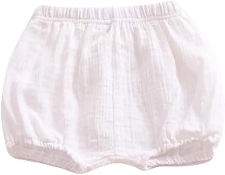 LOOLY Unisex Baby Girls Boys 3 Pack Cotton Linen Blend Bloomer Shorts