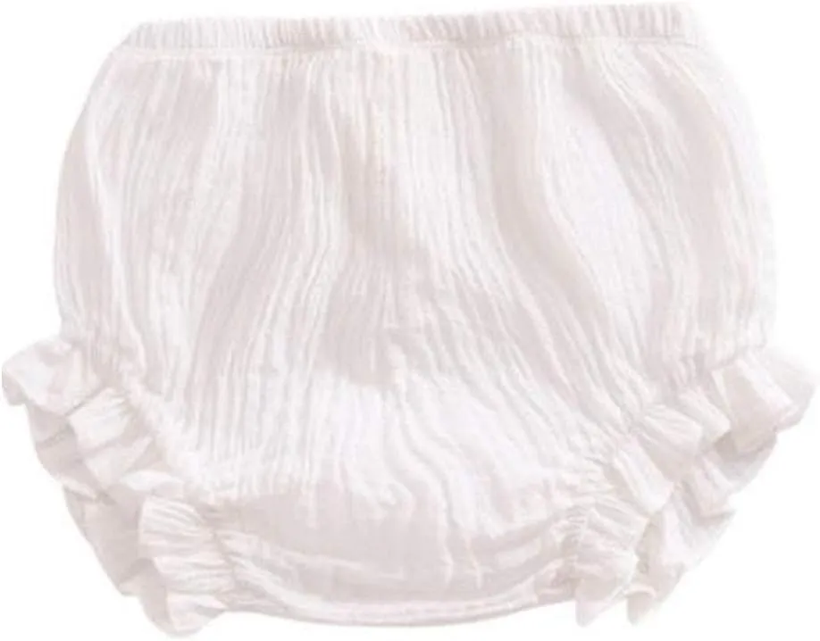 LOOLY Unisex Baby Girls Boys 3 Pack Cotton Linen Blend Bloomer Shorts