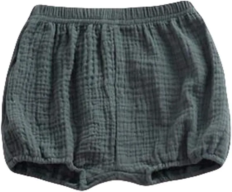 LOOLY Unisex Baby Girls Boys 3 Pack Cotton Linen Blend Bloomer Shorts