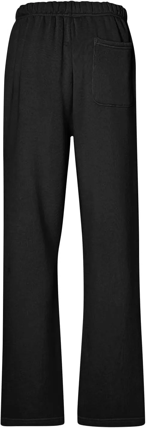 Low Rise Sweatpants for Women Baggy Drawstring Straight Leg Track Pants Fleece Lined Workout Pants with Pockets