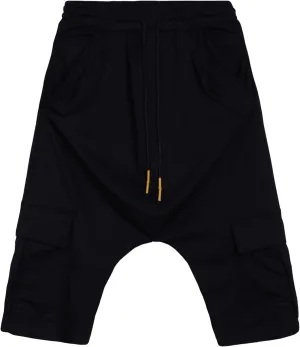 Maiyifu-GJ Men's Baggy Low Crotch 3/4 Joggers Hippie Harem Jogger Capri Pants Multi Pockets Drop Crotch Yoga Sweatpants