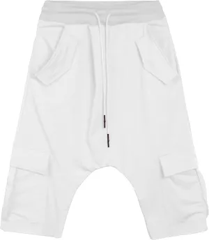 Maiyifu-GJ Men's Baggy Low Crotch 3/4 Joggers Hippie Harem Jogger Capri Pants Multi Pockets Drop Crotch Yoga Sweatpants