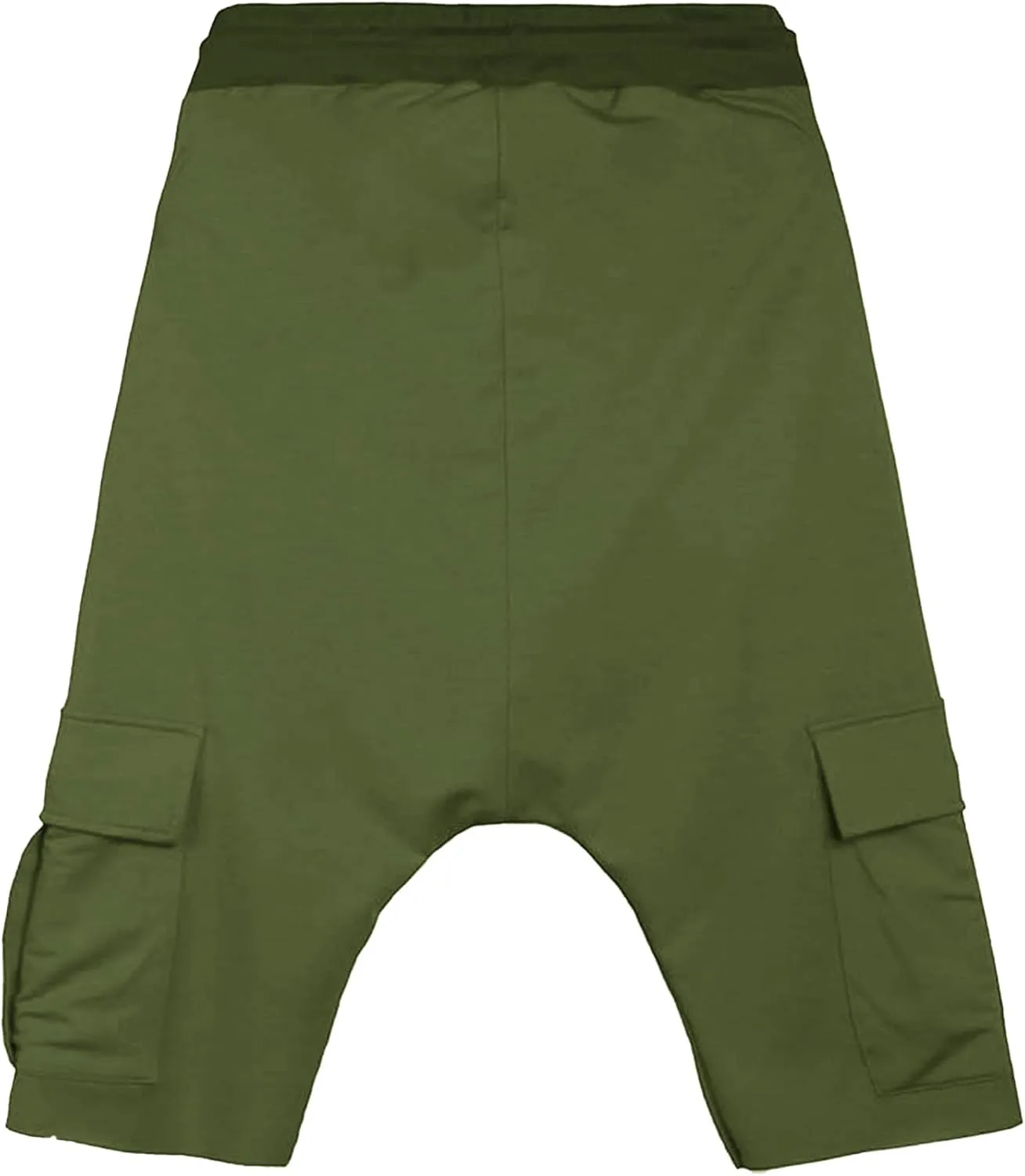 Maiyifu-GJ Men's Baggy Low Crotch 3/4 Joggers Hippie Harem Jogger Capri Pants Multi Pockets Drop Crotch Yoga Sweatpants