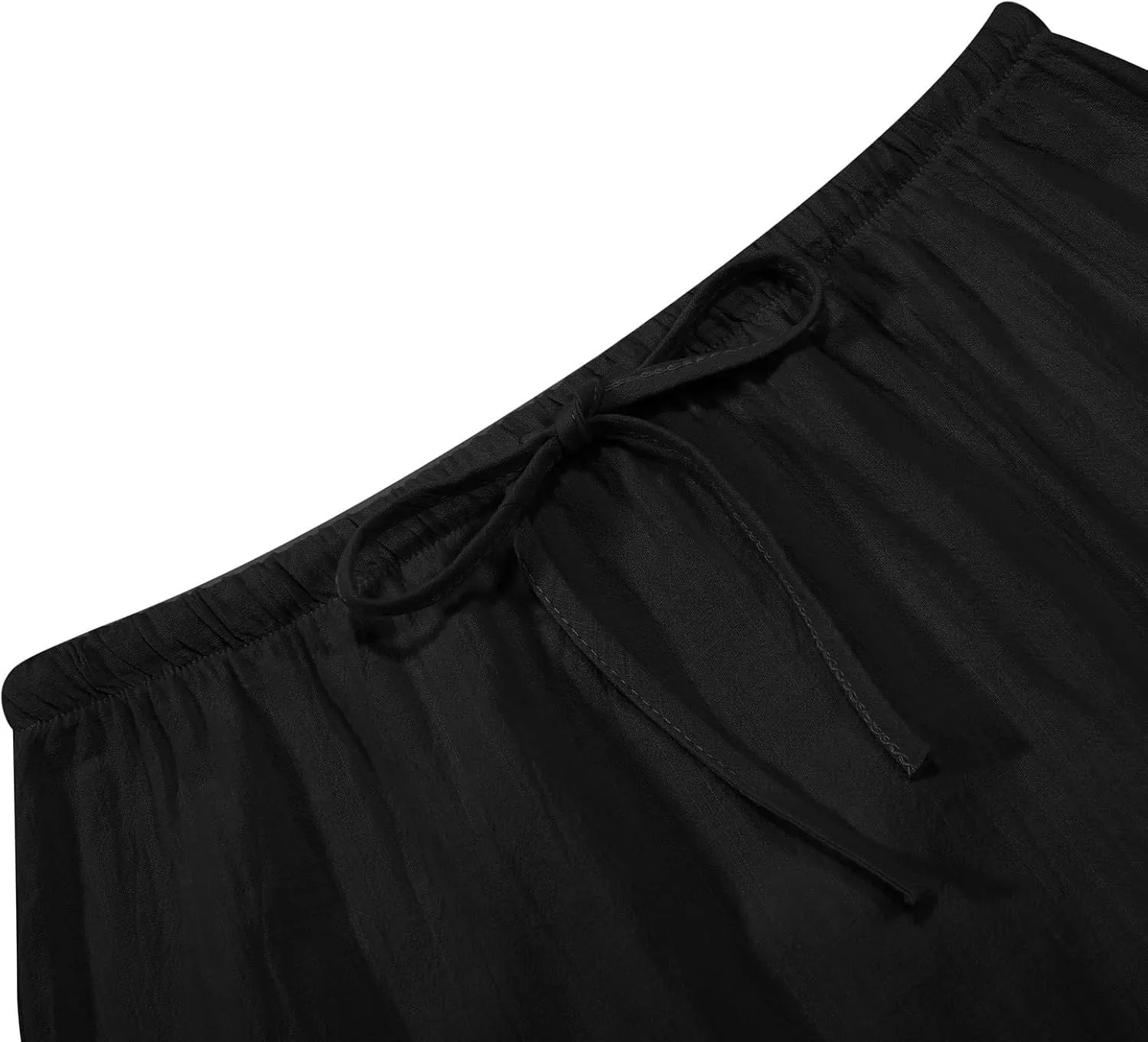 Maxi Skirts for Women Summer Cotton Linen Long Skirts Boho Casual Flowy Skirt Drawstring Waist A Line Skorts Trendy