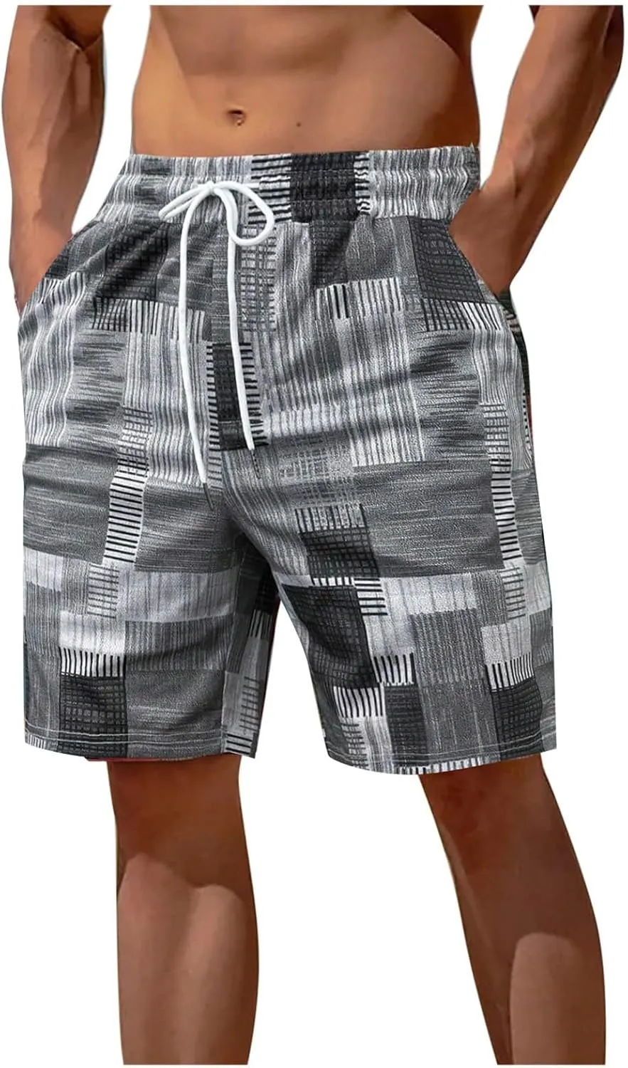 Men's Athletic Mesh Shorts with Pockets Quick Dry Running Gym Print Activewear Hiking Lightweight Basketball Trunks