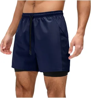 Men's Athletic Running Shorts with Pockets Quick Dry Elastic Gym Casual Basketball Lightweight Activewear Trunks