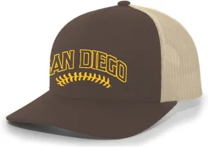 Mens Baseball Hat Baseball Team Color Baseball Laces Sports Team City State Embroidered Mesh Back Trucker Hat Baseball Cap