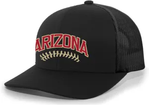 Mens Baseball Hat Baseball Team Color Baseball Laces Sports Team City State Embroidered Mesh Back Trucker Hat Baseball Cap