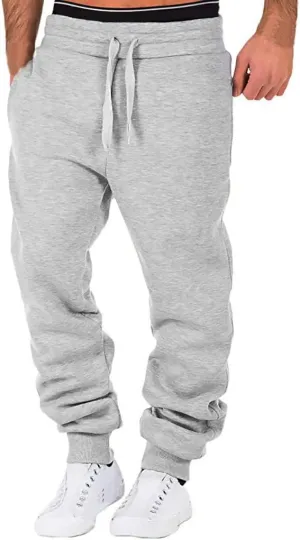 Mens Cargo Pants Casual Color Mens Pants Pocket Bodybuilding Men's Track Training Pants Loose Straight Sweatpants