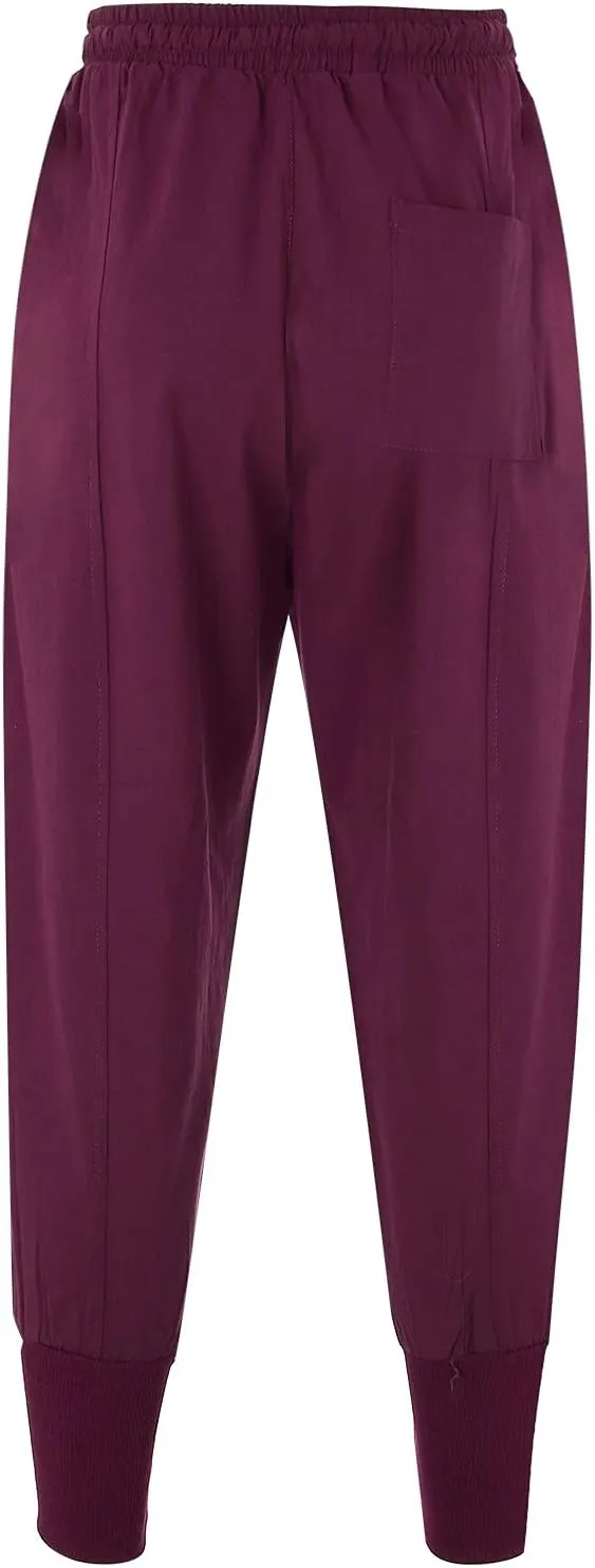 Mens Casual Pants Elastic Waist Drawstring Lightweight Loose Fit Summer Beach Trousers, Drop-Crotch Sweatpants for Men