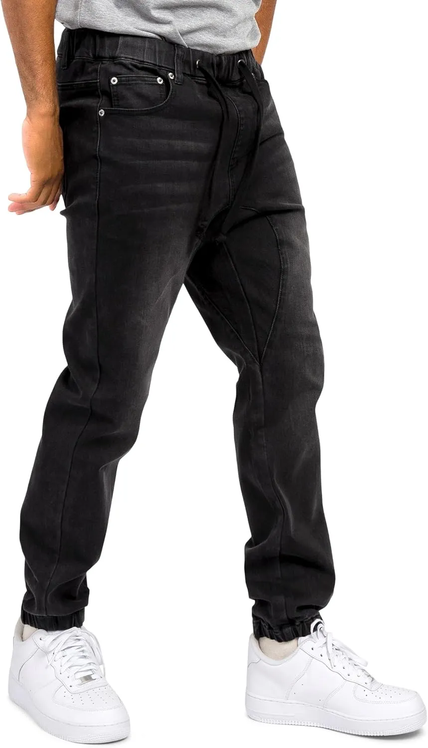 Men's Drop Crotch Joggers Denim Jean Pants