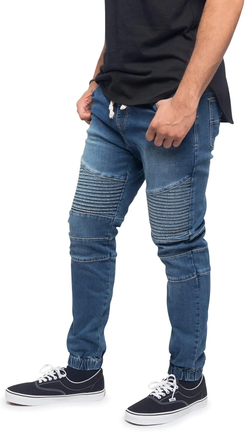 Men's Drop Crotch Joggers Denim Jean Pants
