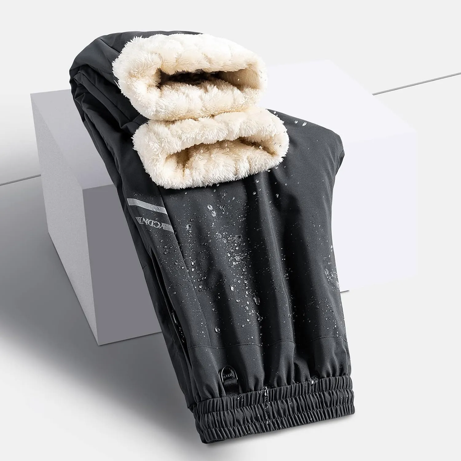 Mens Fleece Lined Sweatpants Oversized Thicken Warm Straight Leg Athletic Joggers Baggy Drawstring Workout Trousers