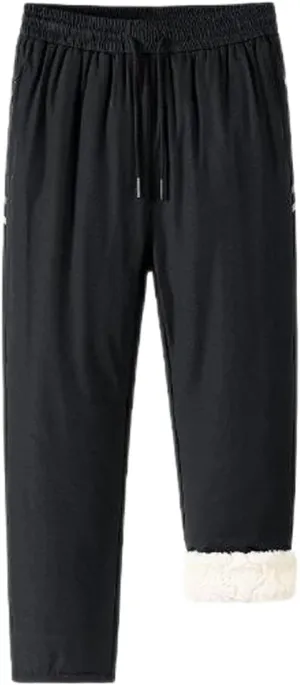 Mens Fleece Lined Sweatpants Oversized Thicken Warm Straight Leg Athletic Joggers Baggy Drawstring Workout Trousers