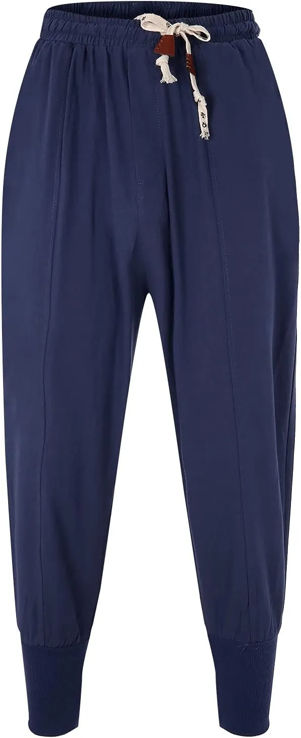 Men's Joggers Sweatpants Baggy Drop Crotch Drawstring Elastic Waist Harem Pants Baggy Hip Hop Sports Jogger Pant