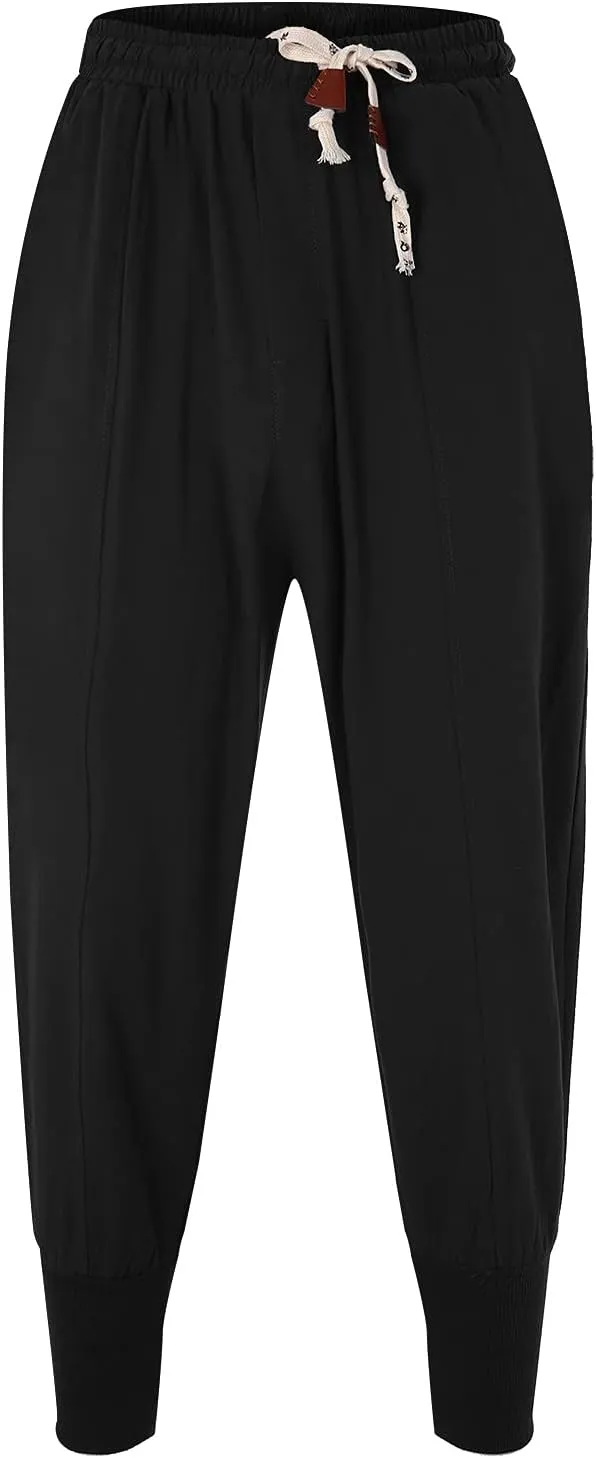 Men's Joggers Sweatpants Baggy Drop Crotch Drawstring Elastic Waist Harem Pants Baggy Hip Hop Sports Jogger Pant