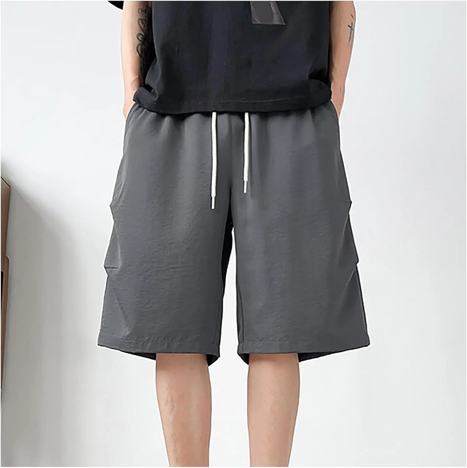 Men's Shorts Athletic Quick Dry with Pockets Casual Workout Gym Running Elastic Breathable Activewear Trunks