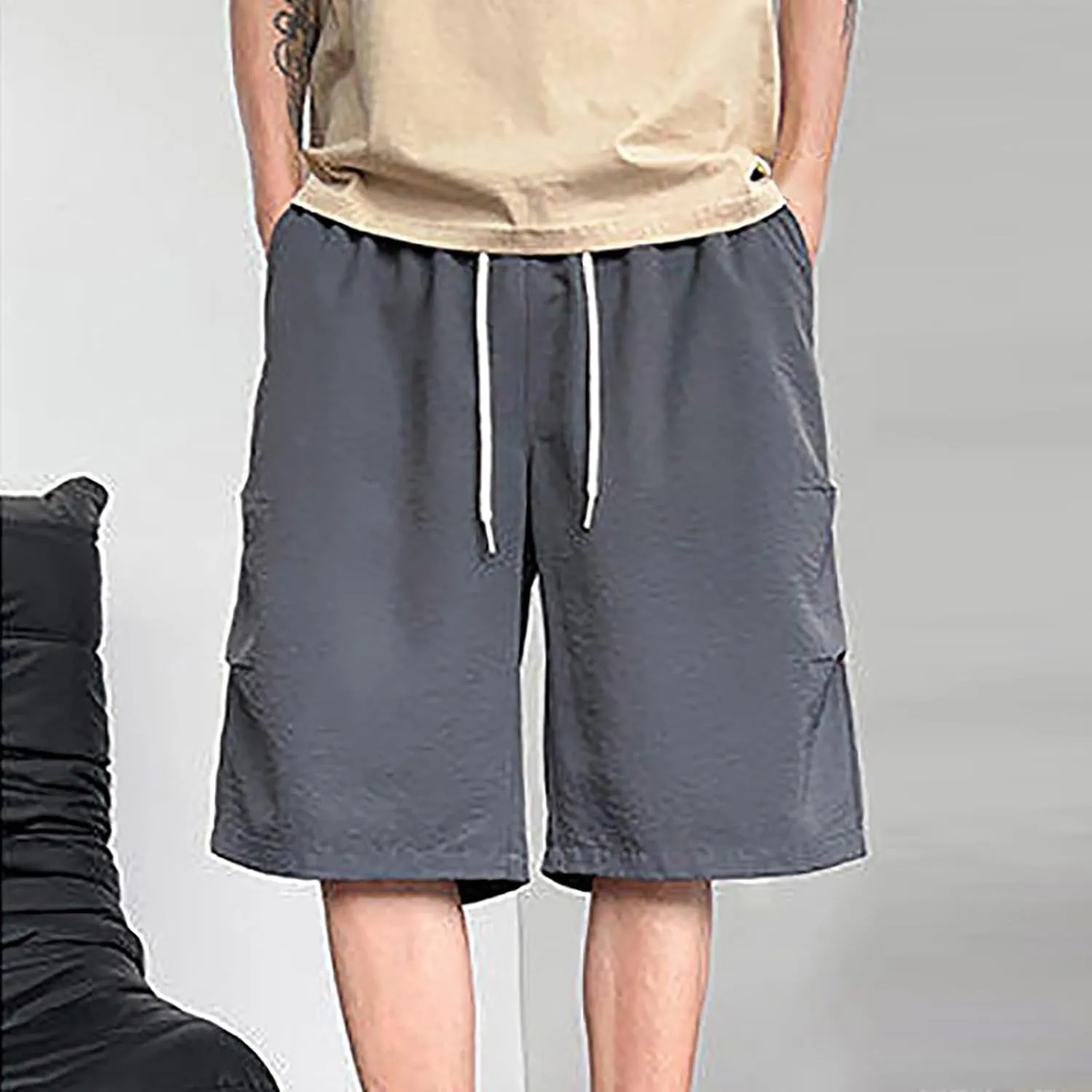 Men's Shorts Athletic Quick Dry with Pockets Casual Workout Gym Running Elastic Breathable Activewear Trunks