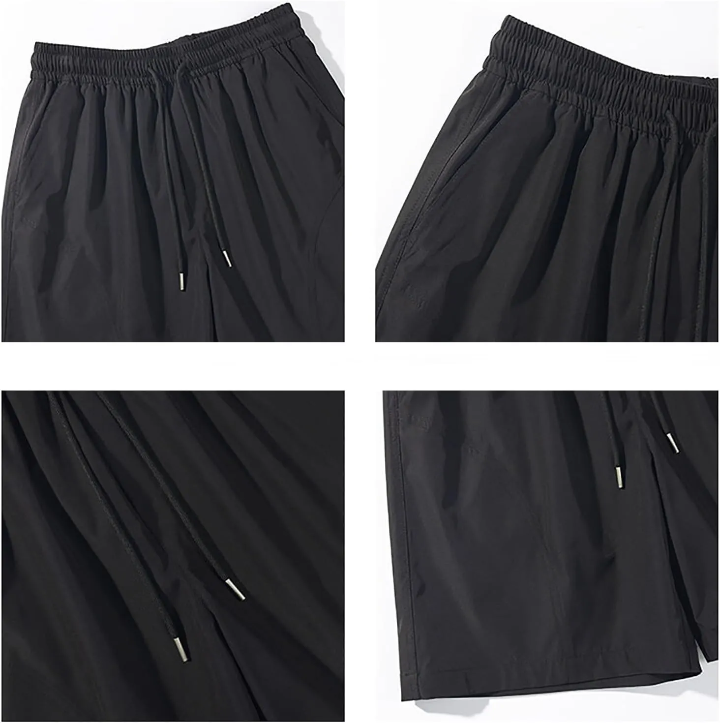 Men's Shorts Quick Dry with Zipper Pockets Workout Athletic Running Gym Elastic Trunks Lightweight Activewear