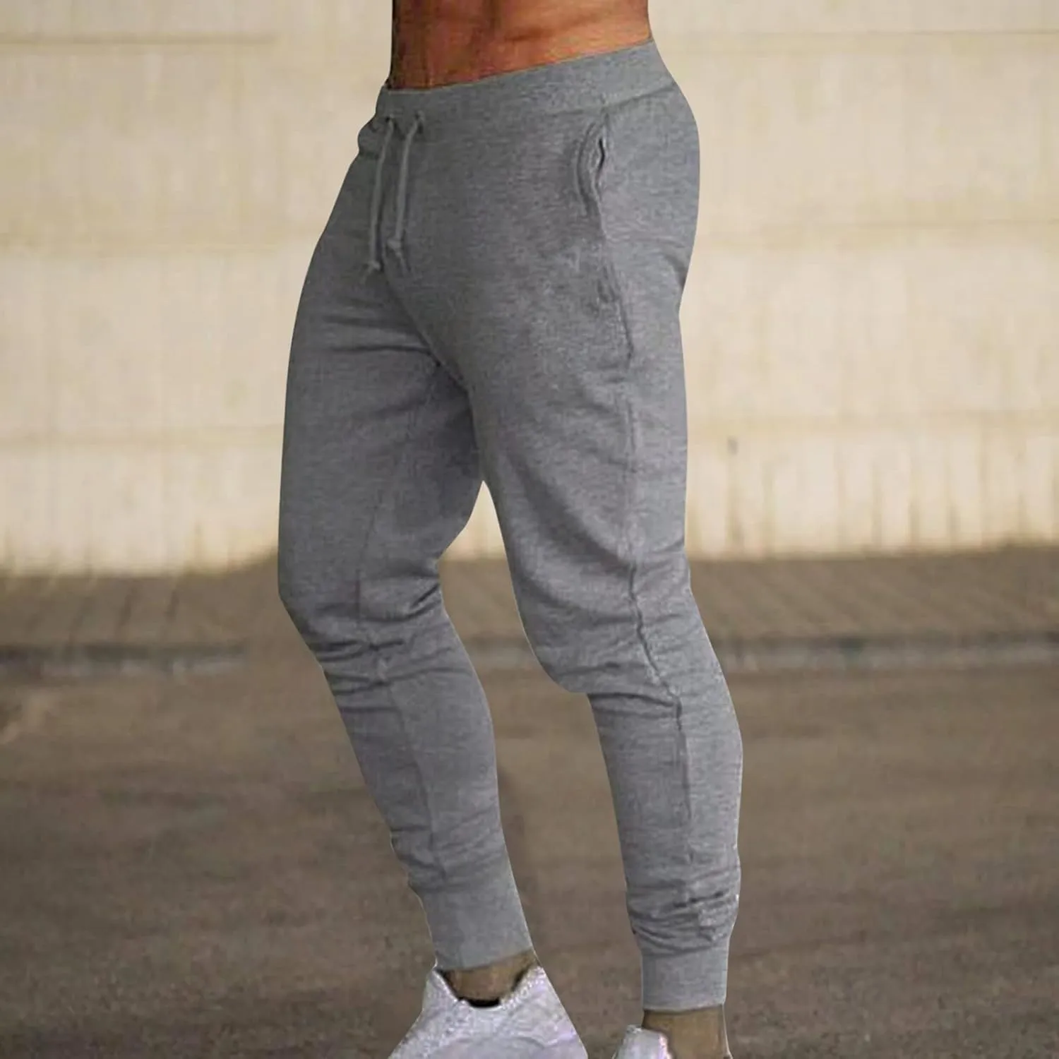 Mens Sweatpants Open Bottom Sweatpants for Men Loose Fit Men's Cotton Sweatpants Athletic Lounge Pants with Pockets 2024