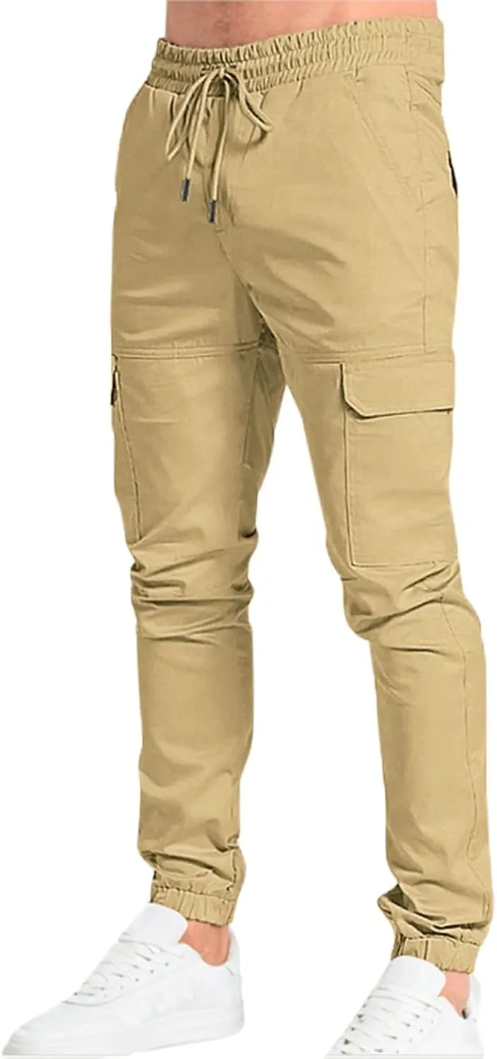 Mens Sweatpants with Pockets Big and Tall Lined with Elastic Waistband Fleeced Cargo Pants Cargo Pants for Men Cargo