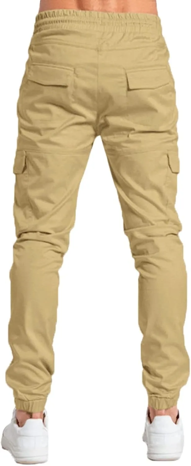 Mens Sweatpants with Pockets Big and Tall Lined with Elastic Waistband Fleeced Cargo Pants Cargo Pants for Men Cargo