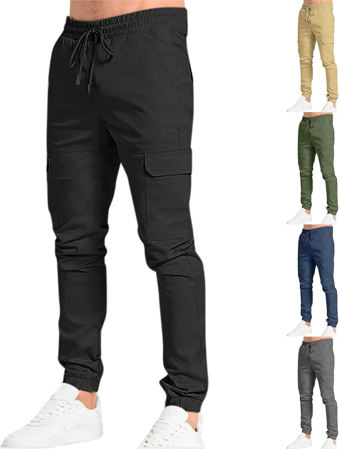 Mens Sweatpants with Pockets Big and Tall Lined with Elastic Waistband Fleeced Cargo Pants Cargo Pants for Men Cargo