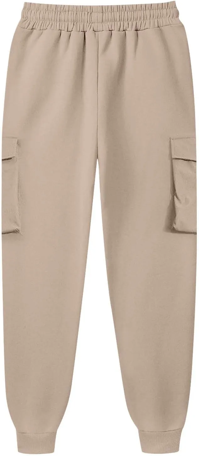 Mens Sweatpants with Pockets Big and Tall Pant Fleece Liend Pants Hiking Drawstring Joggers Cargo Pant Men Pants Hiking