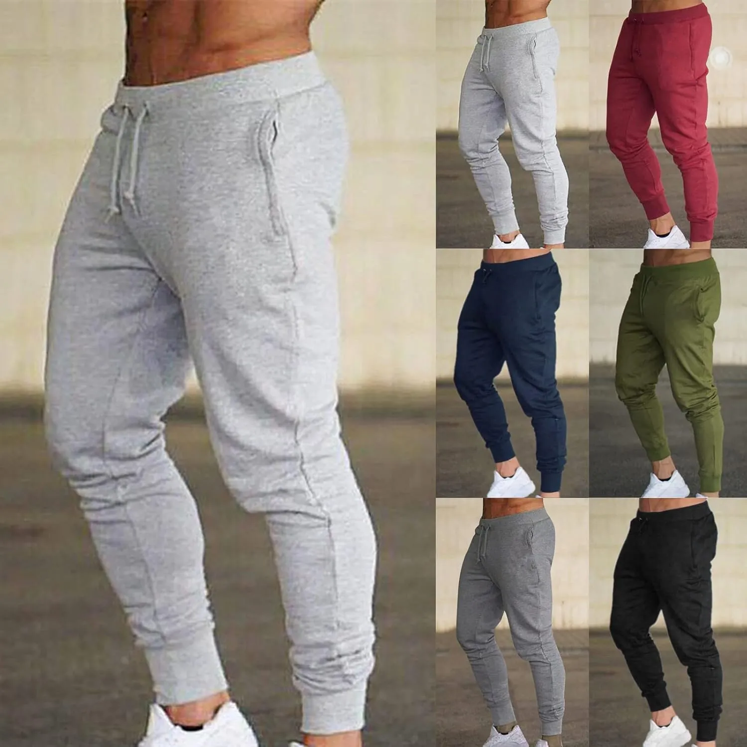 Mens Tall Joggers Mens Jogger Sweatpants Lightweight Workout Gym Running Track Pants with Pockets for Athletic Casual