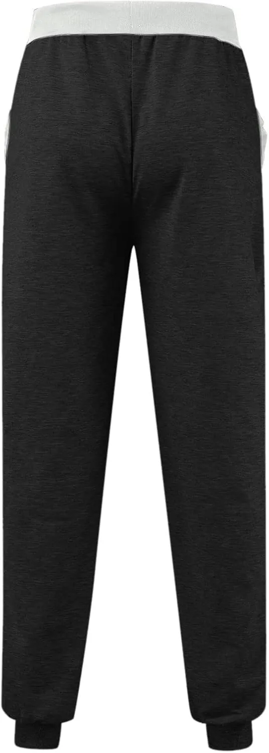 Mens Warm Fleece Sweatpants Winter Joggers Pants Sherpa Lined Athletic Sweatpants with Zipper Pockets