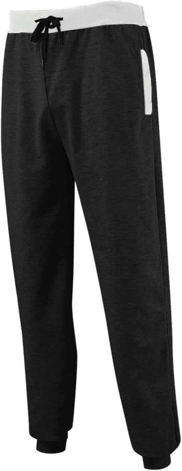 Mens Warm Fleece Sweatpants Winter Joggers Pants Sherpa Lined Athletic Sweatpants with Zipper Pockets