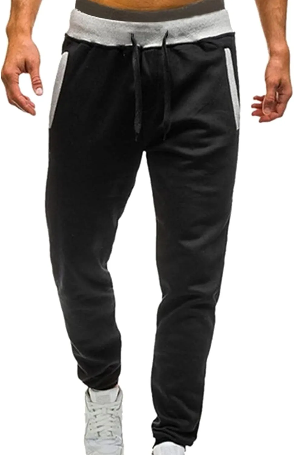 Mens Warm Fleece Sweatpants Winter Joggers Pants Sherpa Lined Athletic Sweatpants with Zipper Pockets