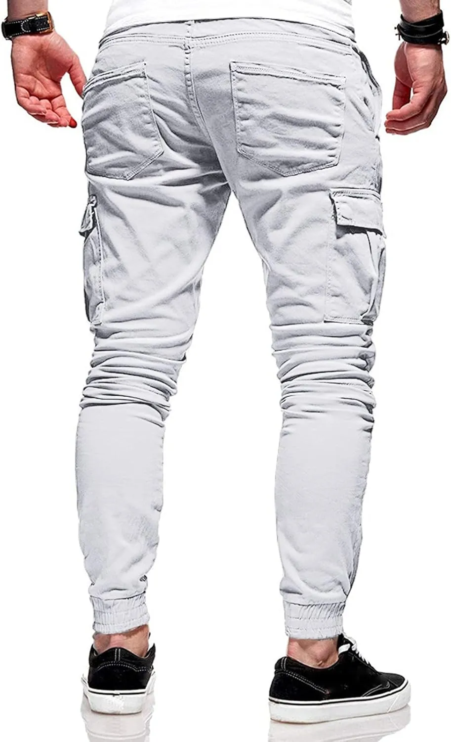 Mens Workout Cargo Sweatpants for Men Casual Long Trousers Light Jogger Pants Men's Club Sweatpants Stretch Elastic