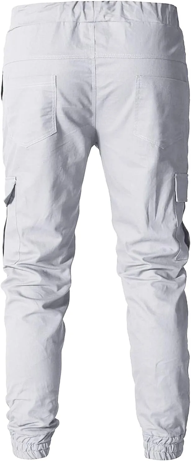Mens Workout Cargo Sweatpants for Men Casual Long Trousers Light Jogger Pants Men's Club Sweatpants Stretch Elastic