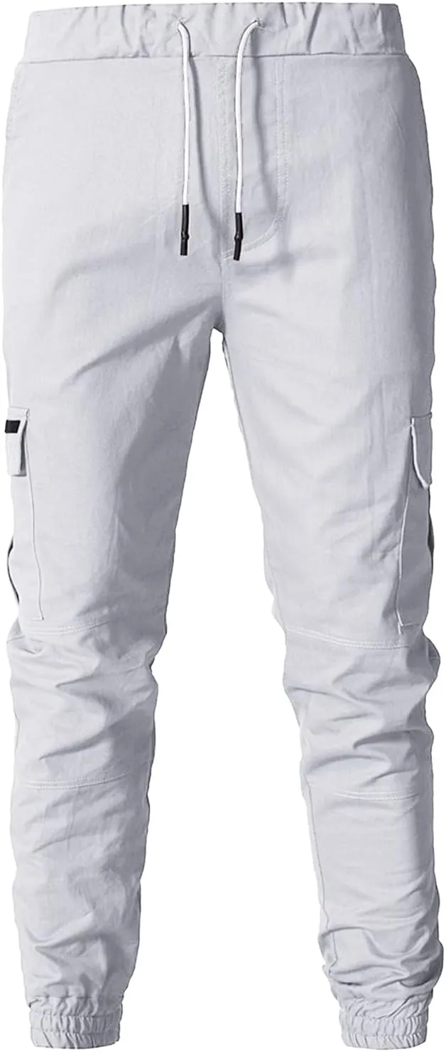 Mens Workout Cargo Sweatpants for Men Casual Long Trousers Light Jogger Pants Men's Club Sweatpants Stretch Elastic