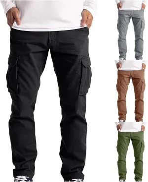 Mens Workout Cargo Sweatpants Loose Beach Pants Men's Heavyweight Fleece Cargo Sweatpants Stretch Elastic with Pocket