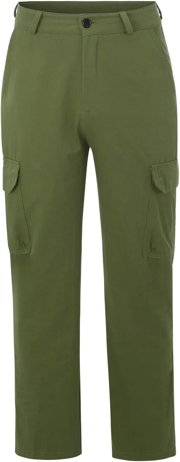 Mens Workout Cargo Sweatpants Loose Beach Pants Men's Heavyweight Fleece Cargo Sweatpants Stretch Elastic with Pocket