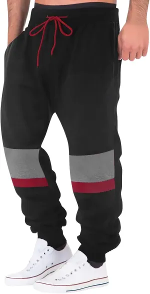 Mens Workout Cargo Sweatpants Men's Heavyweight Sweatpants Fleece Lined with Pockets Open Bottom Cargo Pants Elastic