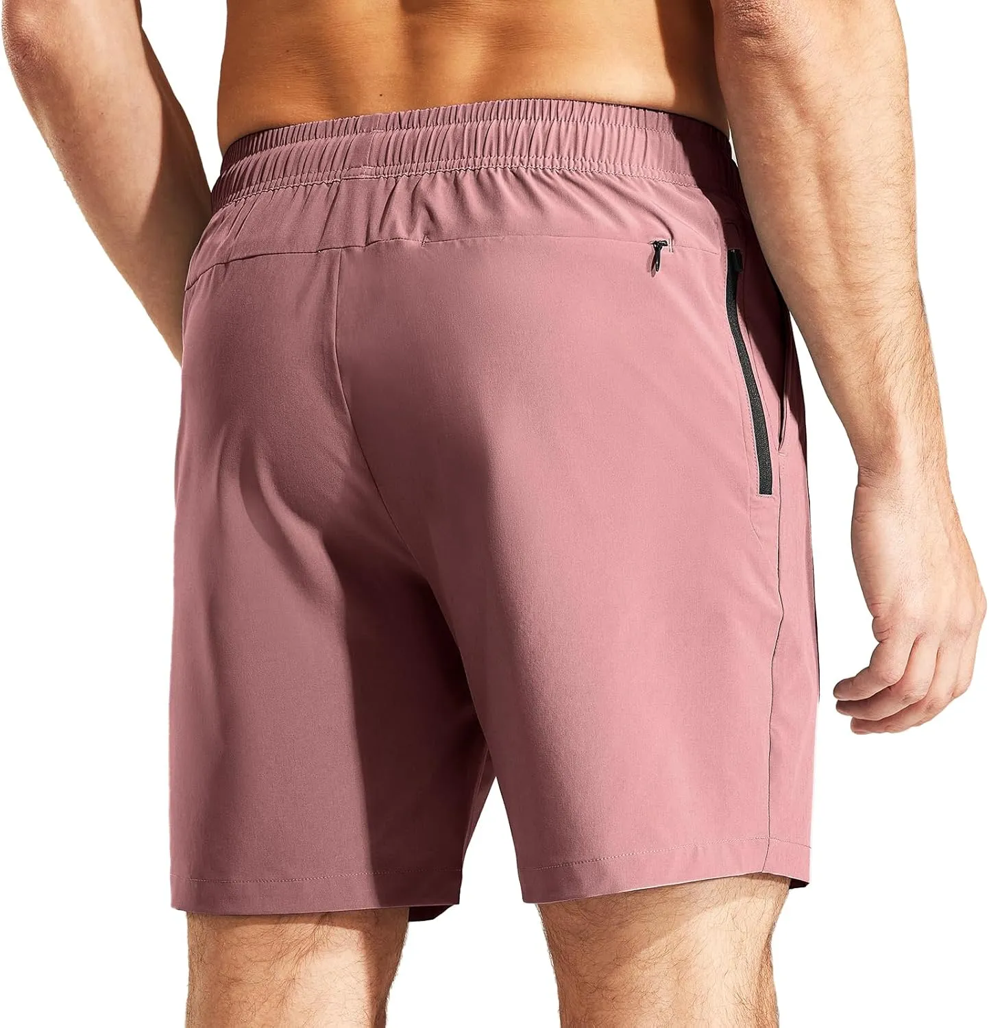 MIER Men's Workout Running Shorts 7 Inch Lightweight Athletic with Zipper Pockets No Liner Quick-Dry Gym Active Shorts