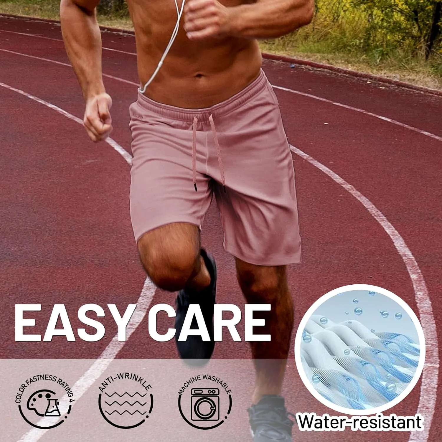 MIER Men's Workout Running Shorts 7 Inch Lightweight Athletic with Zipper Pockets No Liner Quick-Dry Gym Active Shorts