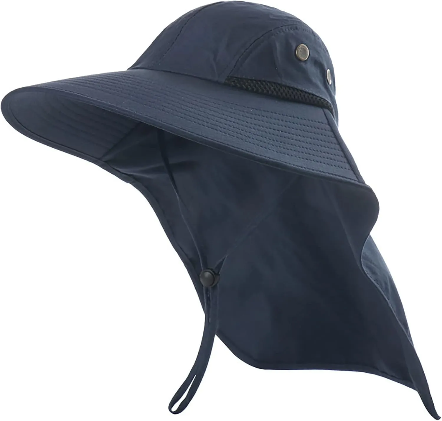 Outdoor Sun Hat for Men Women Wide Brim Sunscreen Fishing Hat with Neck Mesh Breathable Visors Cap
