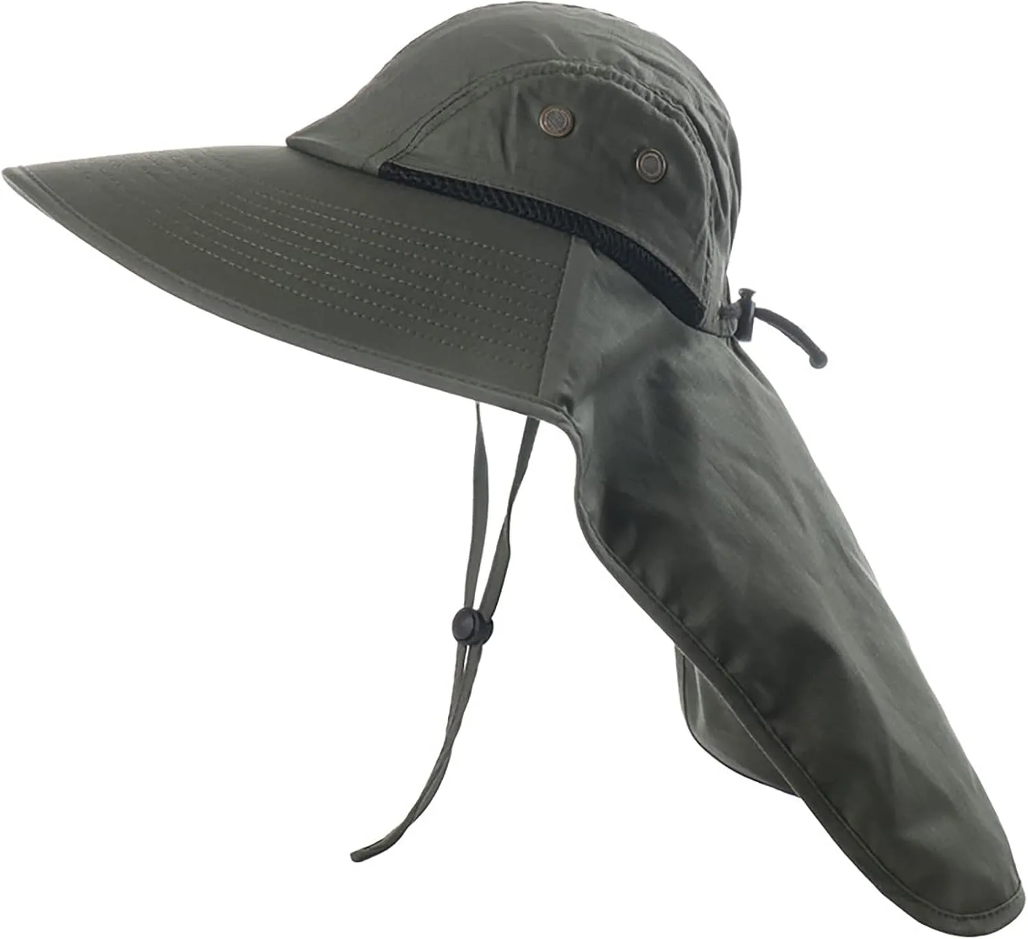 Outdoor Sun Hat for Men Women Wide Brim Sunscreen Fishing Hat with Neck Mesh Breathable Visors Cap