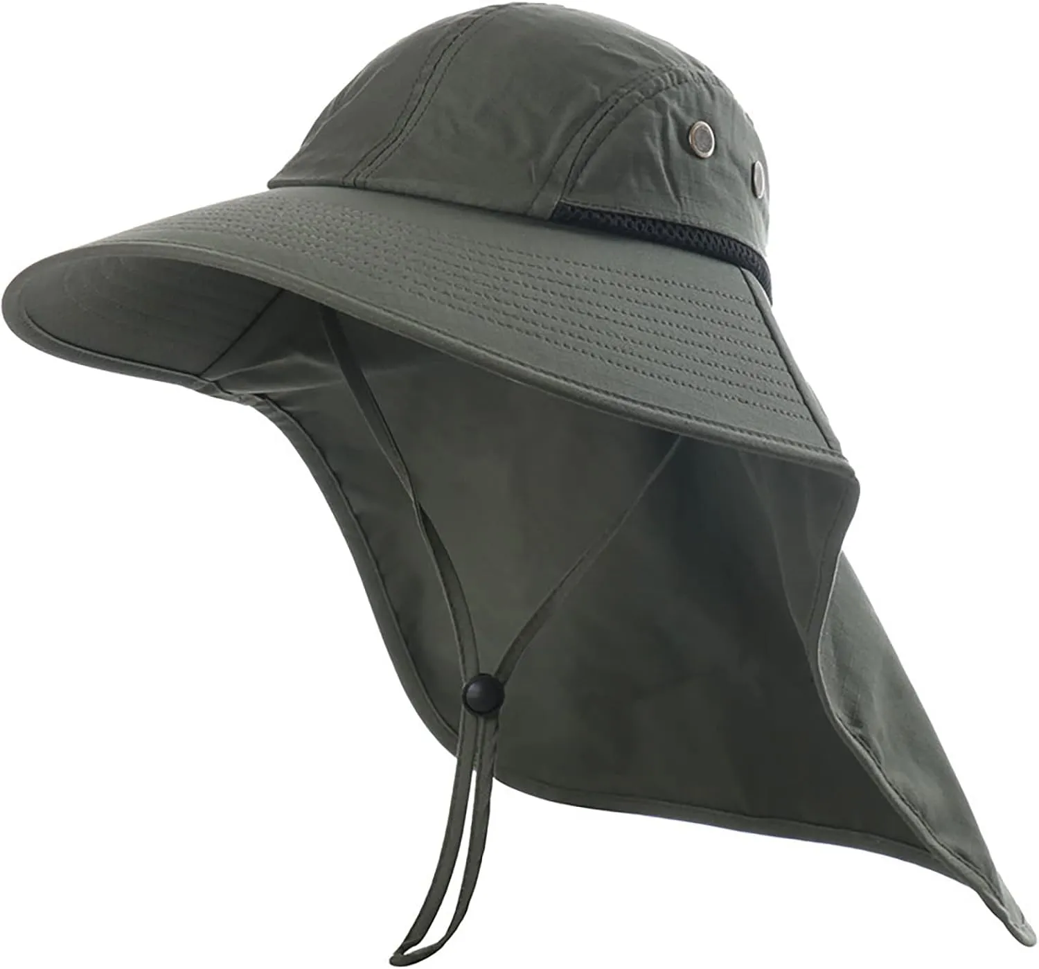 Outdoor Sun Hat for Men Women Wide Brim Sunscreen Fishing Hat with Neck Mesh Breathable Visors Cap