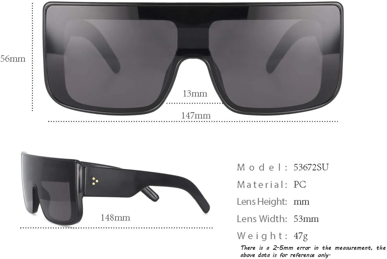 Oversized Sunglasses Fashion Men Women Rivet Uv400 Vintage