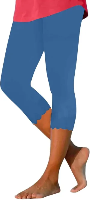 Pants for Women Pants 2024 High Waisted Yoga Capri Pants Lightweight Comfortable Solid Color Soft Casual Pants for