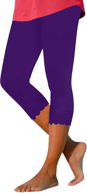 Pants for Women Pants 2024 High Waisted Yoga Capri Pants Lightweight Comfortable Solid Color Soft Casual Pants for