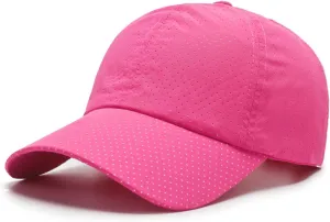 Quick Drying Baseball Cap Breathable Mesh Hats for Women Lightweight UV Protection for Running or Outdoor Sports-Barbie Pink