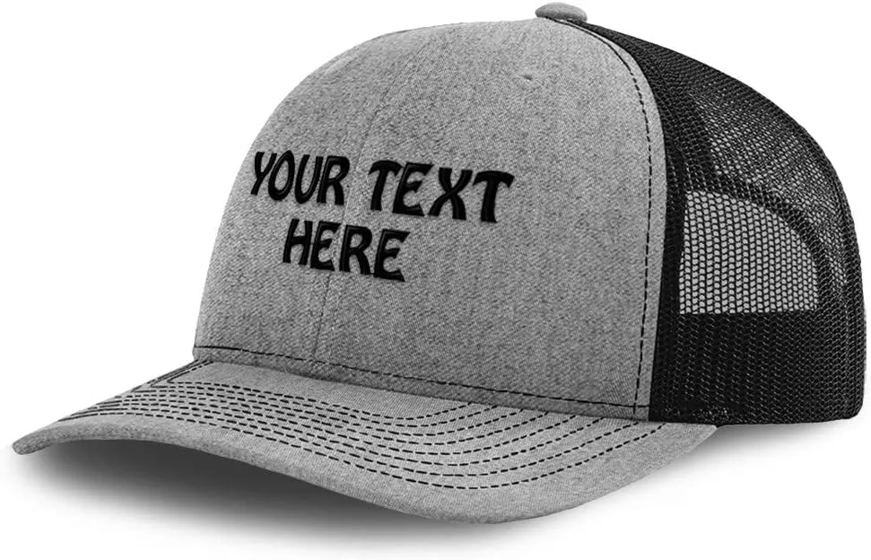 Richardson Mesh Trucker Hat Custom Personalized Text Polyester Baseball Cap